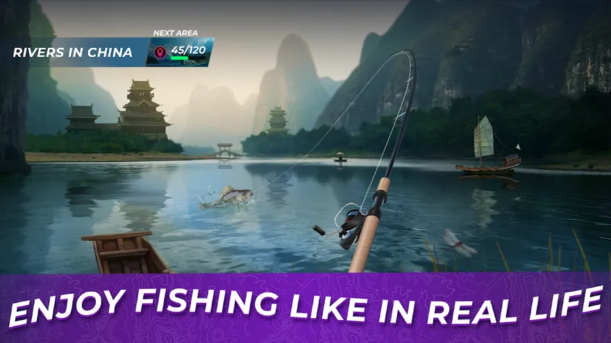 Spielszene aus Fishing Rival, zweites Bild der Google-Play-Galerie